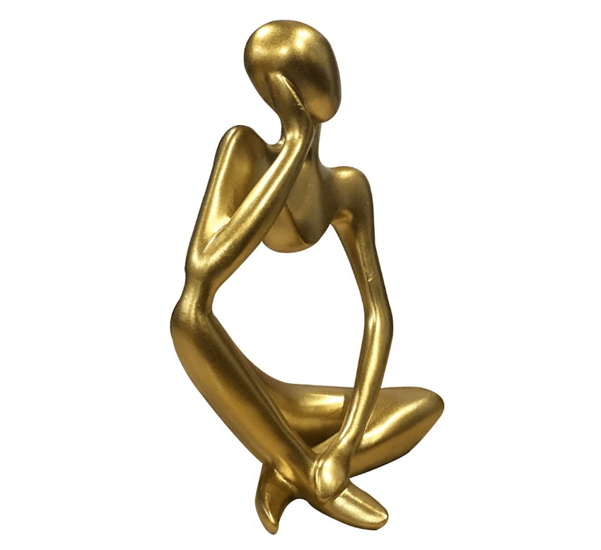 Abstract Gold Thinking Woman Statue - Zambeel