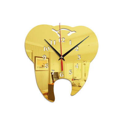 Acrylic Tooth Shape Wall Clock Living Room Office Custom Quartz Mute Clock - Zambeel