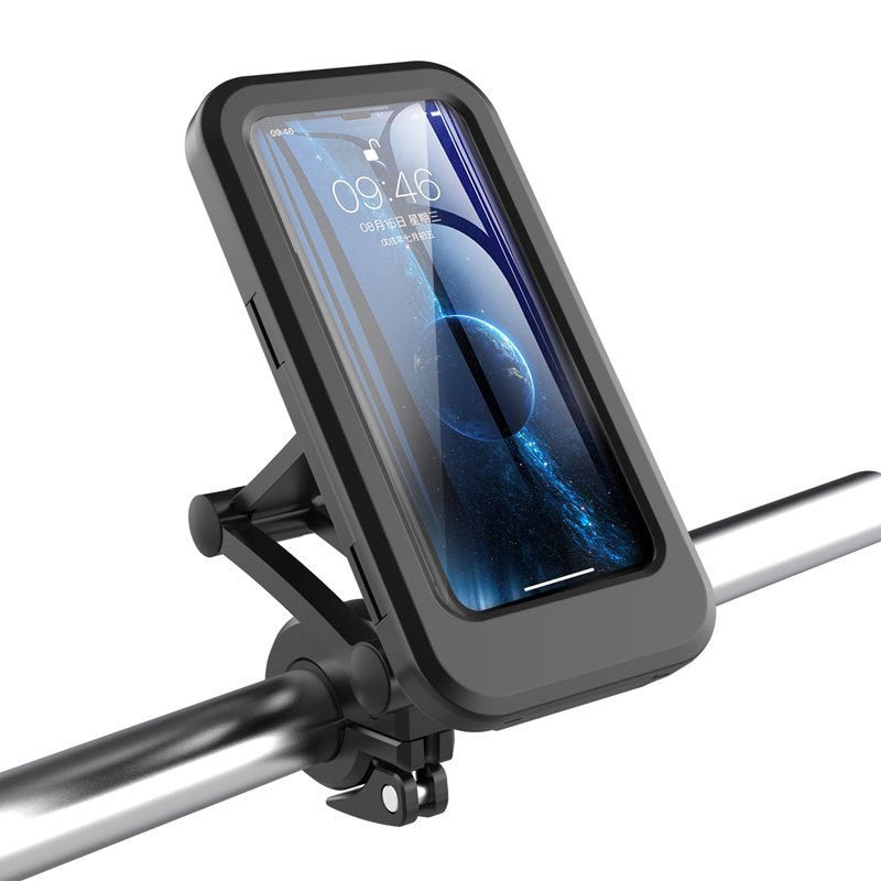 Adjustable Waterproof Bicycle Mobile Phone Holder Mount Universal Bike Motorcycle Handlebar Cell Phone Support Mount Bracket Bag - Zambeel