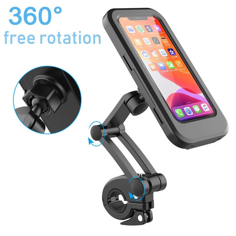Adjustable Waterproof Bicycle Mobile Phone Holder Mount Universal Bike Motorcycle Handlebar Cell Phone Support Mount Bracket Bag - Zambeel