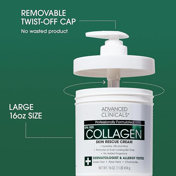 Advanced Clinicals - Spa Size Collagen Skin Rescue Cream (Original) - Zambeel