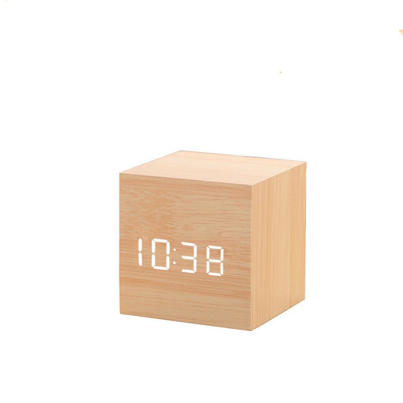 Alarm Clock LED Wooden Watch Table Digital Despertador Electronic Desktop Clocks - Zambeel
