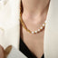 All - Match Titanium Steel Gold - Plated Freshwater Pearl Necklace - Zambeel