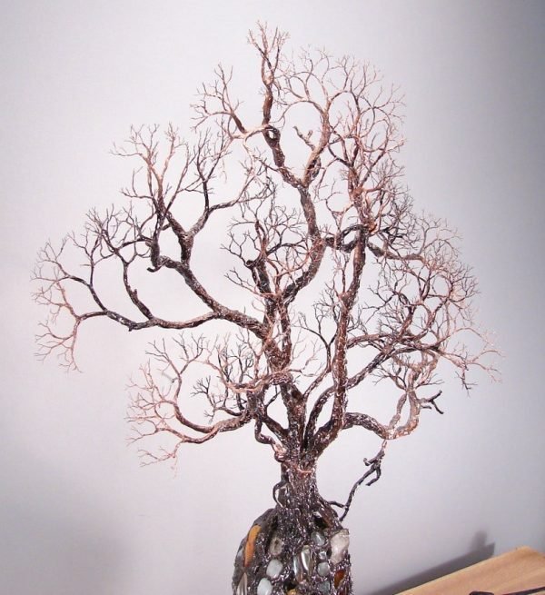 Ancient Tree Metal Sculpture Gem Accent Lamp - Zambeel