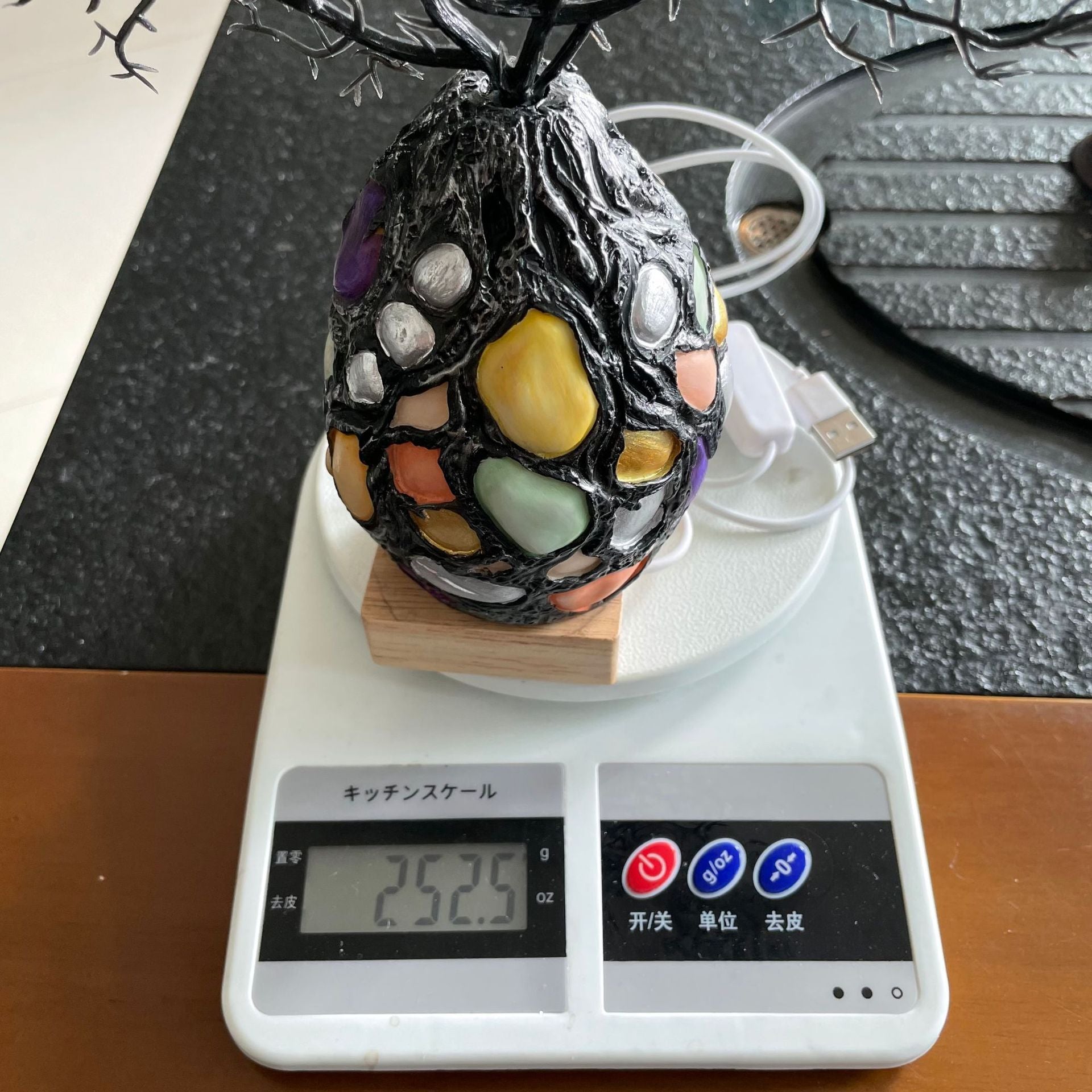 Ancient Tree Metal Sculpture Gem Accent Lamp - Zambeel