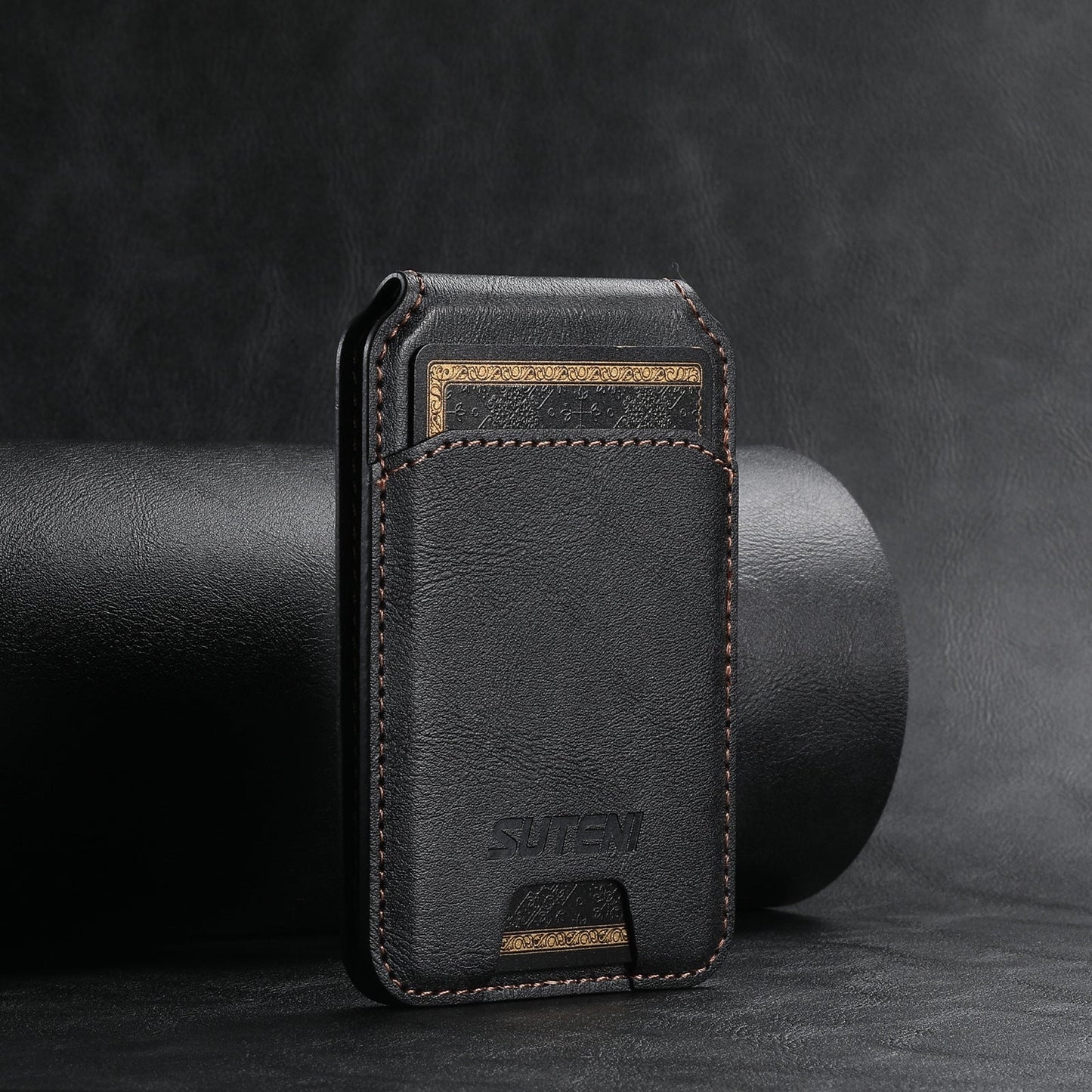 Android Universal Phone Magnetic Card Holder MagSafe Magnetic Ring PU Leather - Zambeel