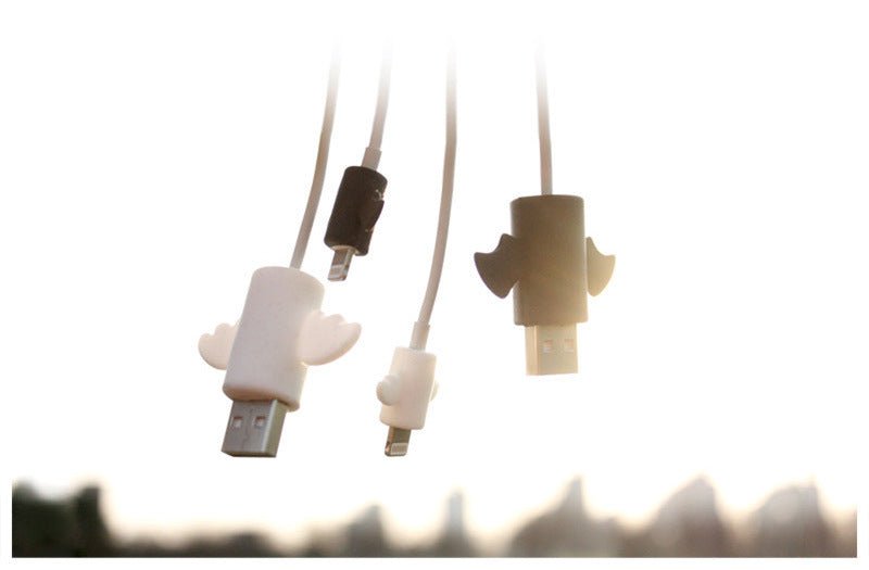 Angel Creative Simple Data Cable Protective Cover Bat Mobile Phone Headset Charging Cable Anti - Breaking Protective Cover - Zambeel