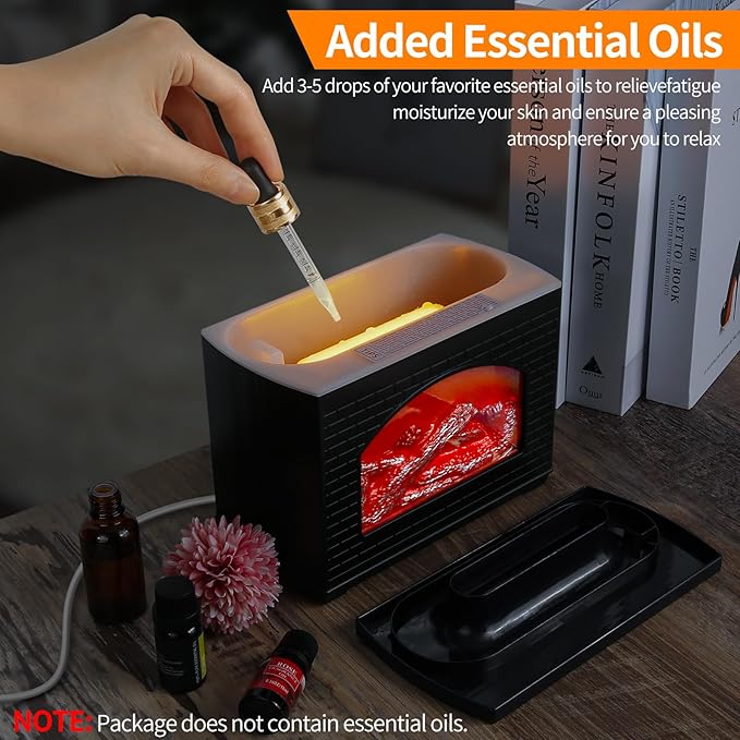 Aroma Diffuser with Fireplace Flame Light - Zambeel