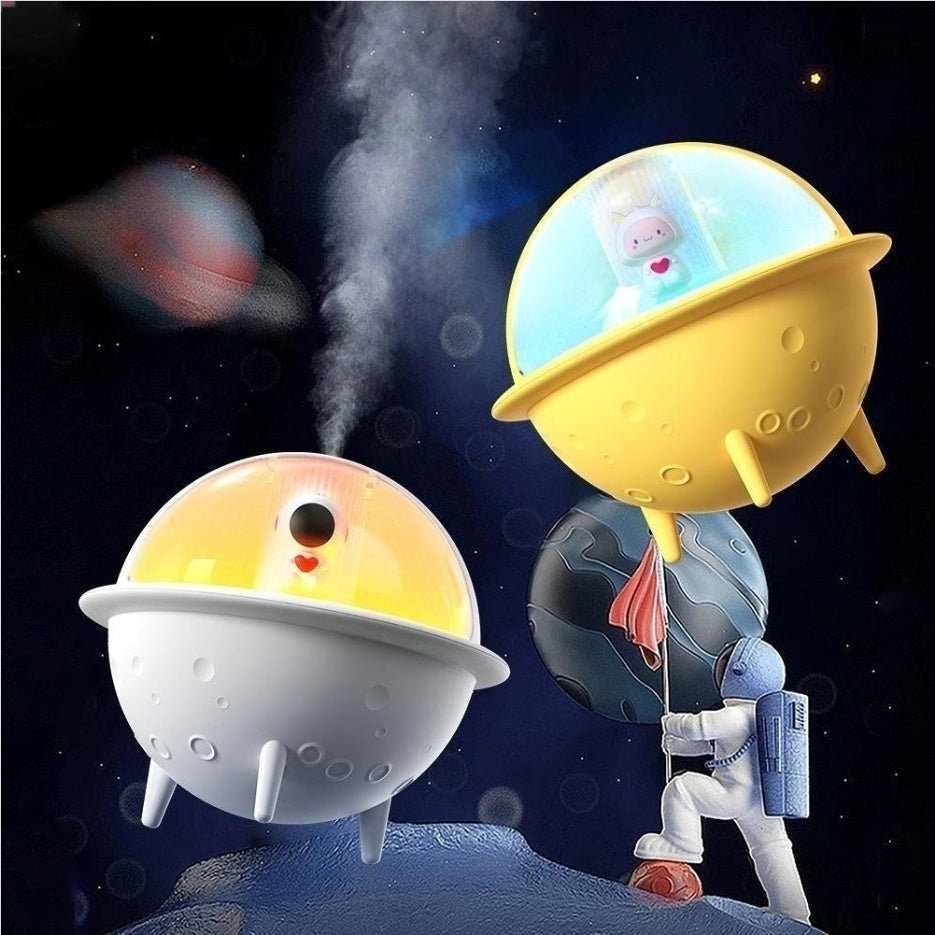 Astronaut Humidifier For Bedroom Mini Air Humidifier Space Planet Air Humidifier USB Electric Ultrasonic Cool Water Mist Aroma Diffuser With LED Light For Home Room Mini Humidifier - Zambeel