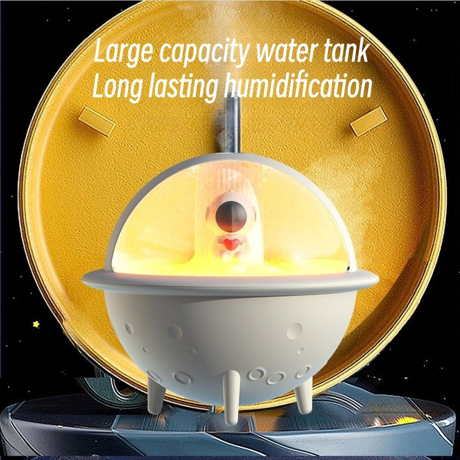 Astronaut Humidifier For Bedroom Mini Air Humidifier Space Planet Air Humidifier USB Electric Ultrasonic Cool Water Mist Aroma Diffuser With LED Light For Home Room Mini Humidifier - Zambeel