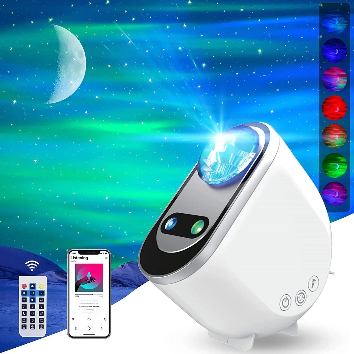 Aurora Borealis Starlight Projectors LED Galaxy Star Atmosphere Galaxy Night Light Home Bedroom Sky Moon Lamp Room Decor Gift - Zambeel