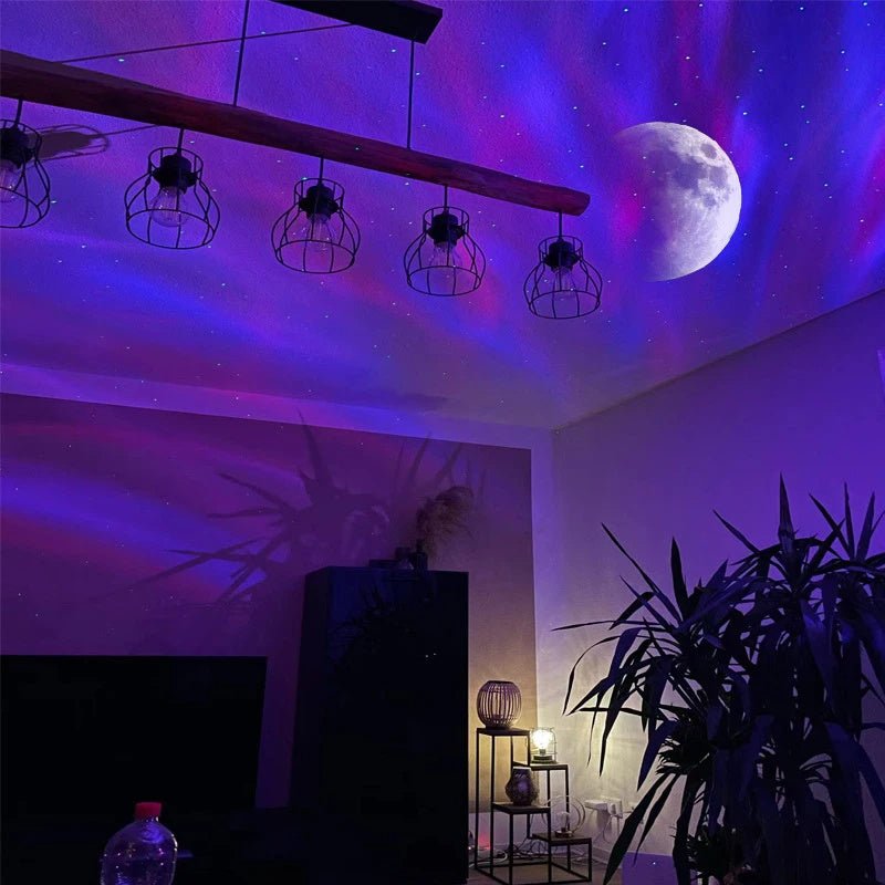 Aurora Borealis Starlight Projectors LED Galaxy Star Atmosphere Galaxy Night Light Home Bedroom Sky Moon Lamp Room Decor Gift - Zambeel