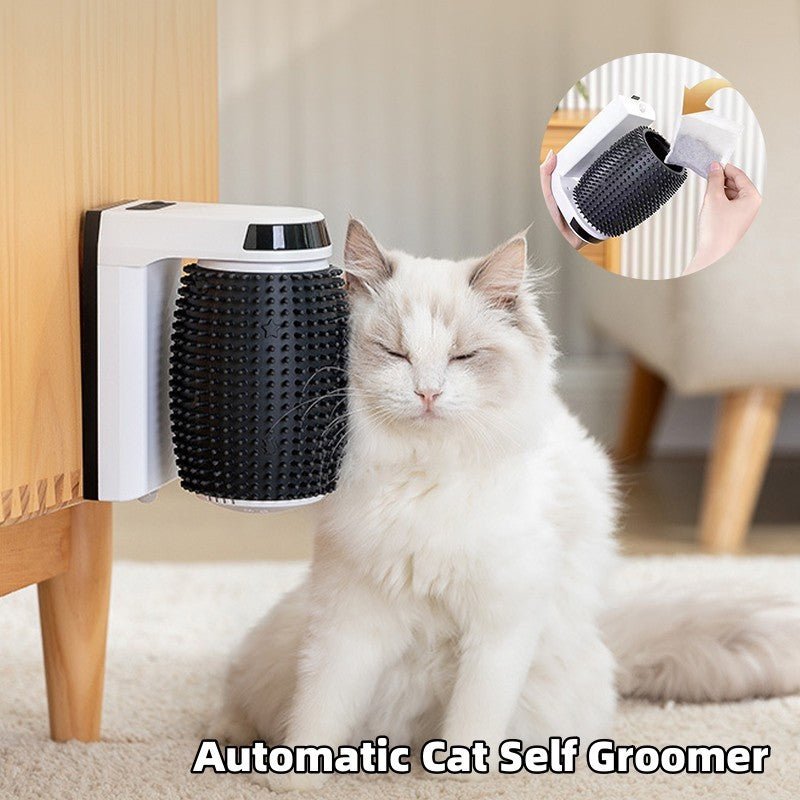 Automatic Cat Self Groomer Wall Corner Brushes Soft Cat Corner Scratcher Self Grooming - Zambeel