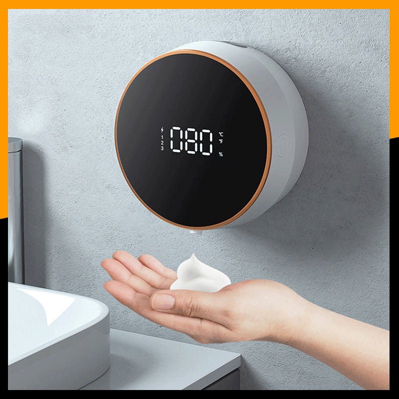 Automatic Induction Hand Sanitizer Machine Home Wall Mounted Foam Machine LED Temperature Display USB Rechargeable - Zambeel