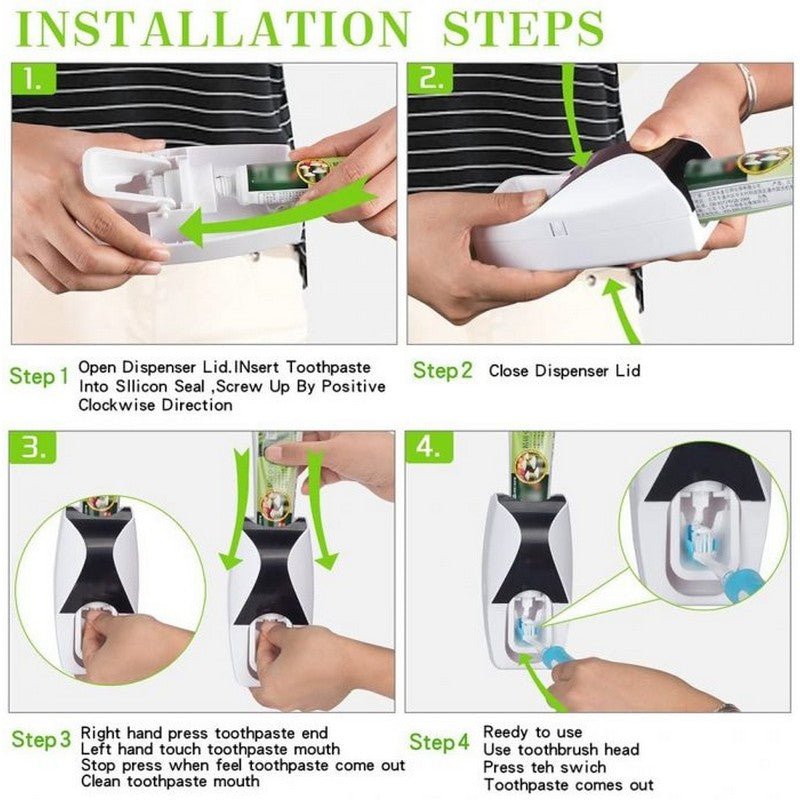 Automatic Toothpaste Dispenser with Toothbrush Holder - Zambeel
