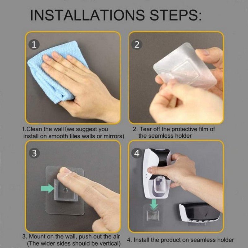 Automatic Toothpaste Dispenser with Toothbrush Holder - Zambeel