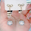 Autumn And Winter Golden Bow With Red Rhinestone Fashion Simple Eardrops - Zambeel