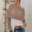 Autumn And Winter Warm Knitted Shawl Women's Hollowed - out Double Sleeve Shawl Collar Fashion Natural For Home And Party - Zambeel