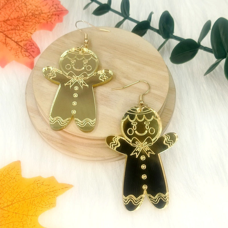 أقراط بسيطة على شكل رجل خبز الزنجبيل لجندي عيد الميلاد