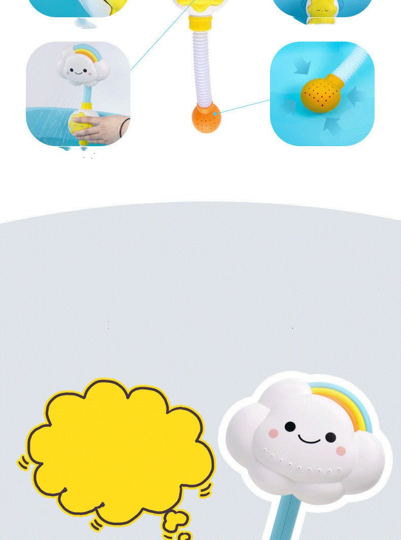 Baby Bath Toys, Children'S Water Bath Toys, Boys And Girls, Infants And Young Children, Manual Rainbow Cloud Spray Shower - Zambeel