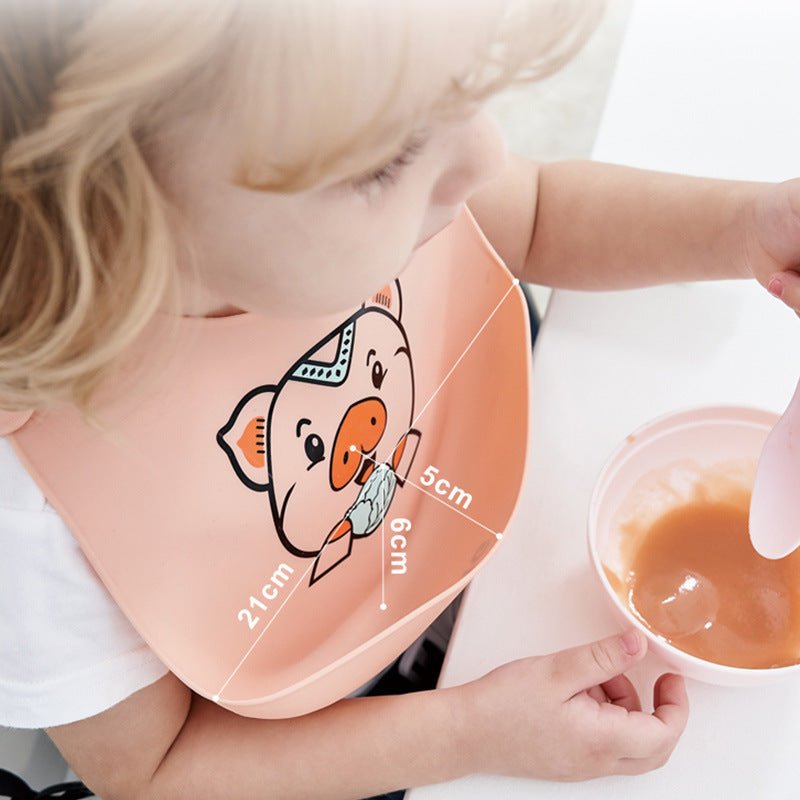Baby Eating Bibs Baby Food Supplement Bibs Children Kids Saliva Waterproof Bibs Silicone Super Soft Food Rice Pockets - Zambeel