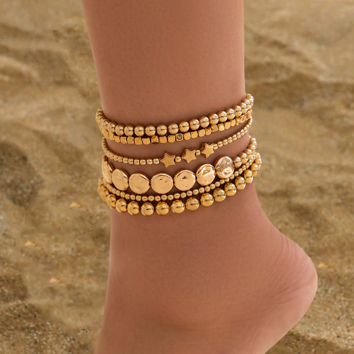 Beach Handmade Beaded Stretch Anklet XINGX - Zambeel