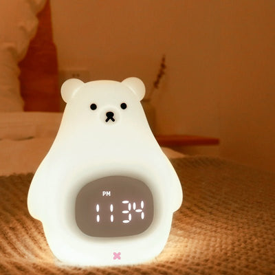 Big White Bear With Sleeping Timer Silicone Night Light - Zambeel