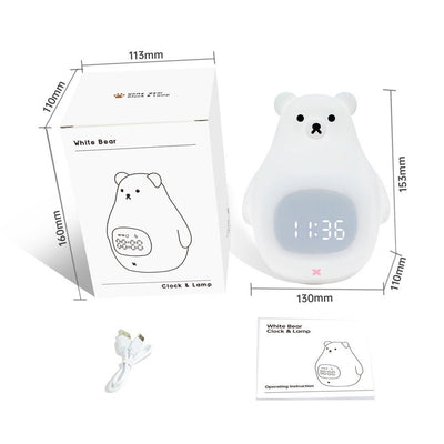 Big White Bear With Sleeping Timer Silicone Night Light - Zambeel