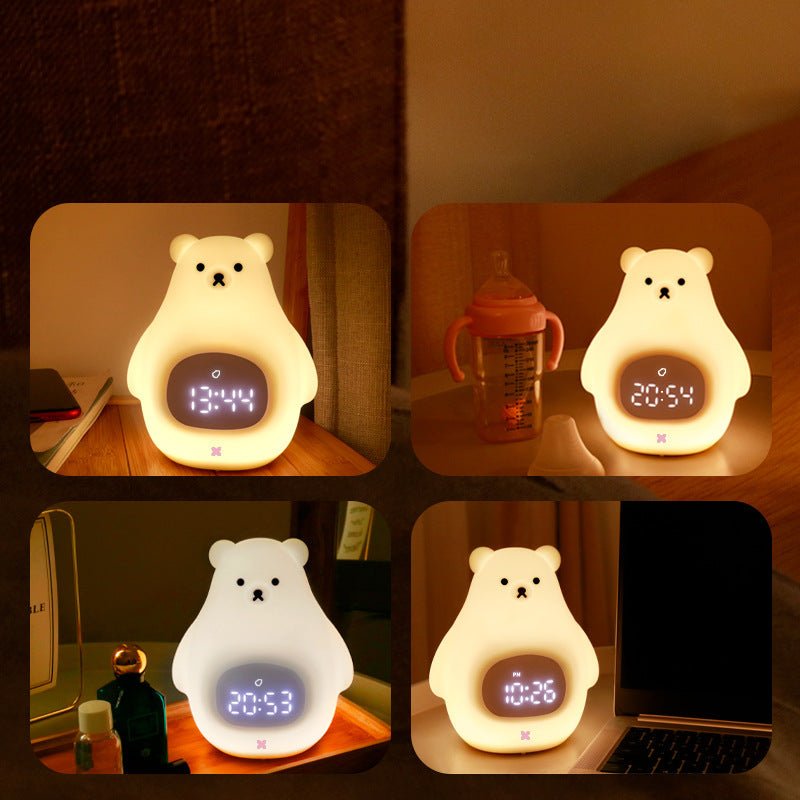 Big White Bear With Sleeping Timer Silicone Night Light - Zambeel