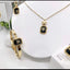 Black Enamel Logo Jewelry Set - Zambeel