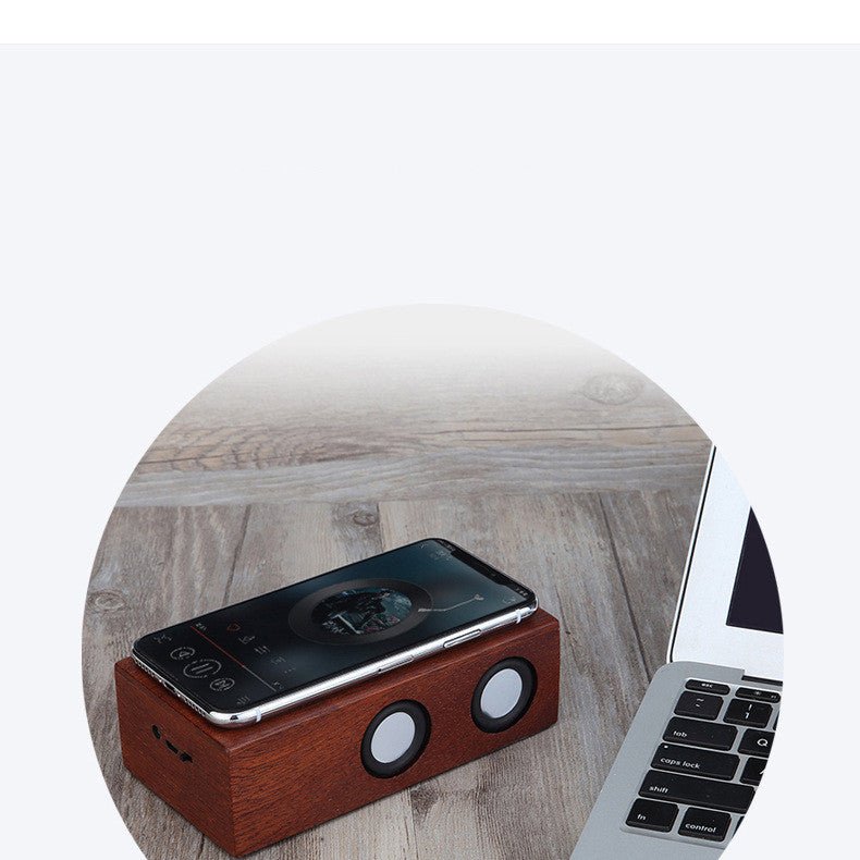 Black Technology Retro Wooden Bluetooth Speaker - Zambeel