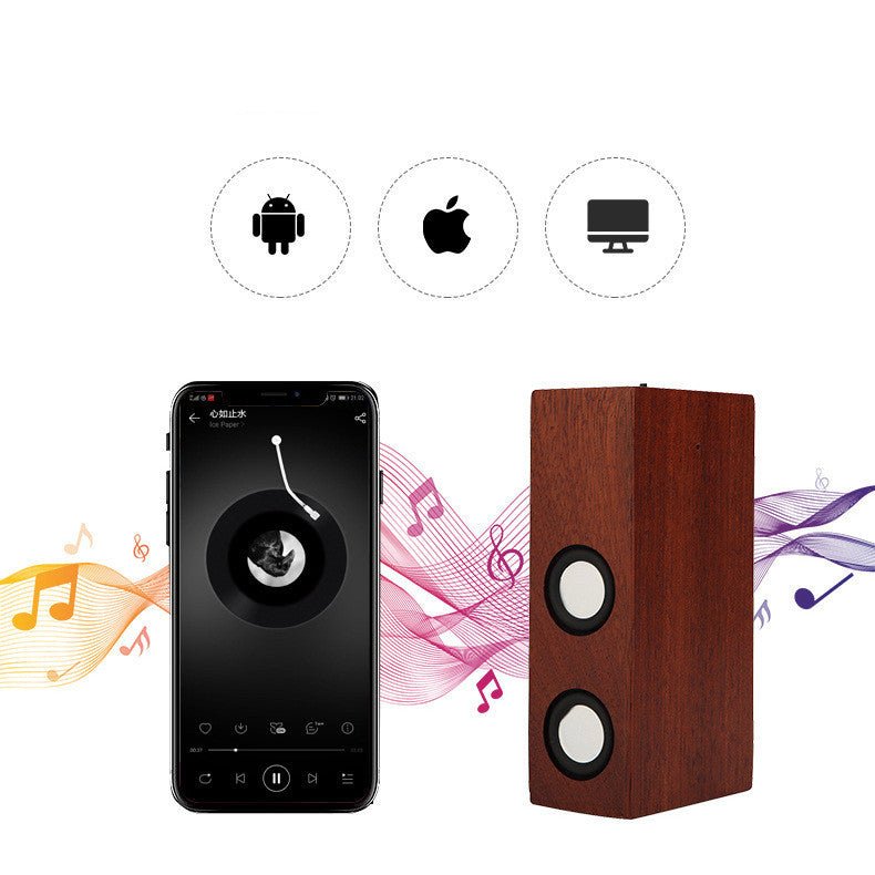 Black Technology Retro Wooden Bluetooth Speaker - Zambeel