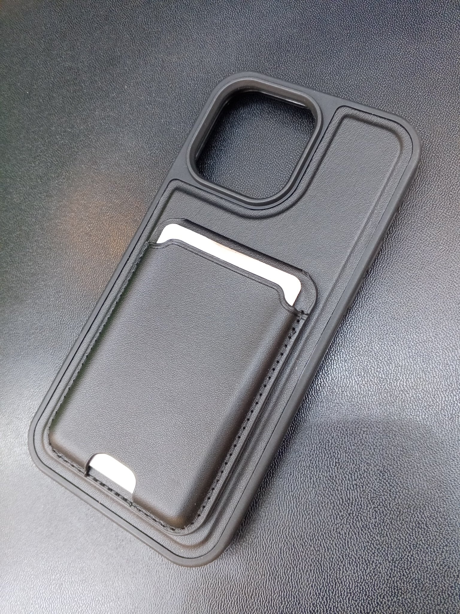 Black Wallet Phone Case with Card Holder - Zambeel