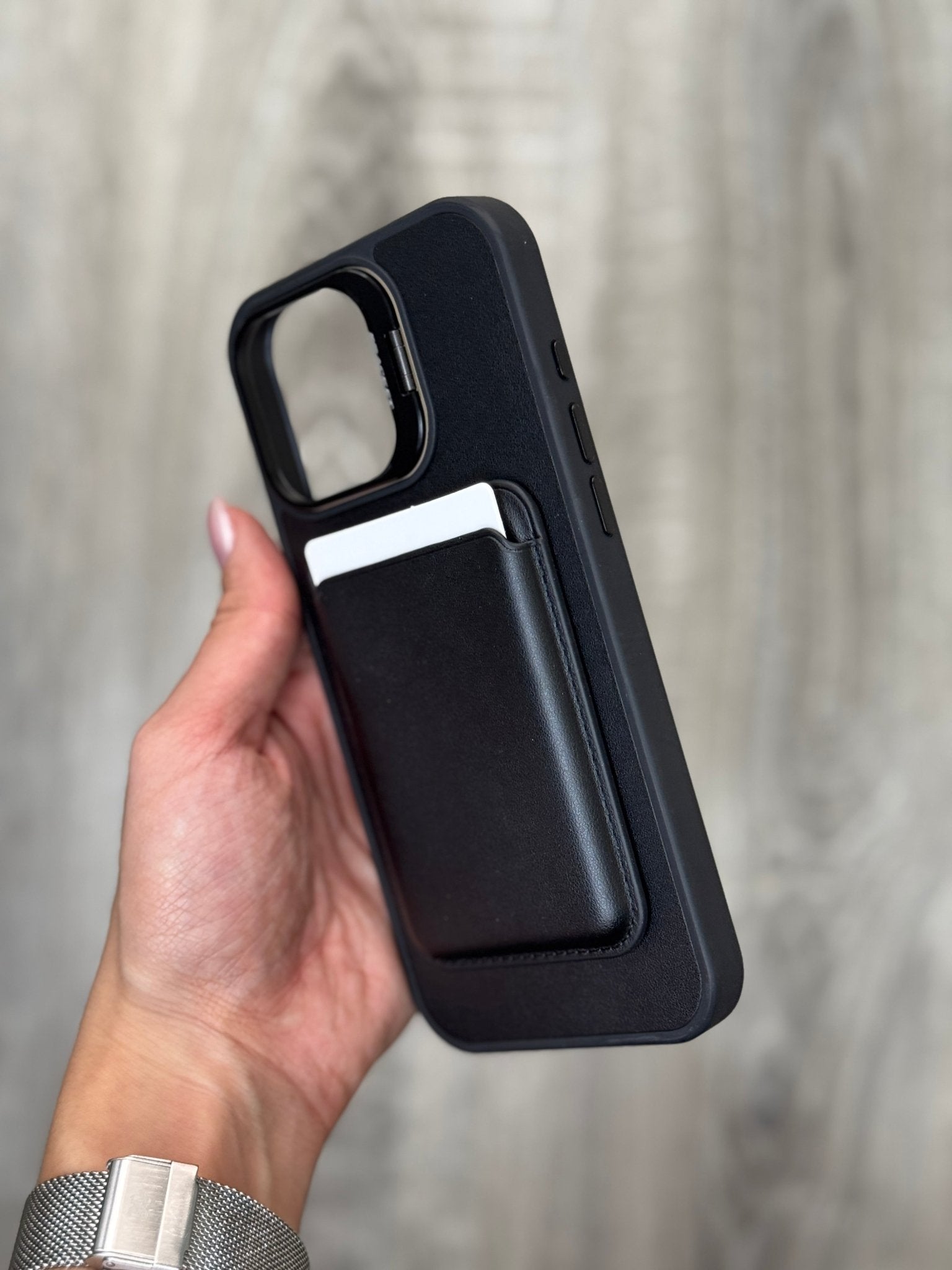 Black Wallet Phone Case with Card Holder - Zambeel