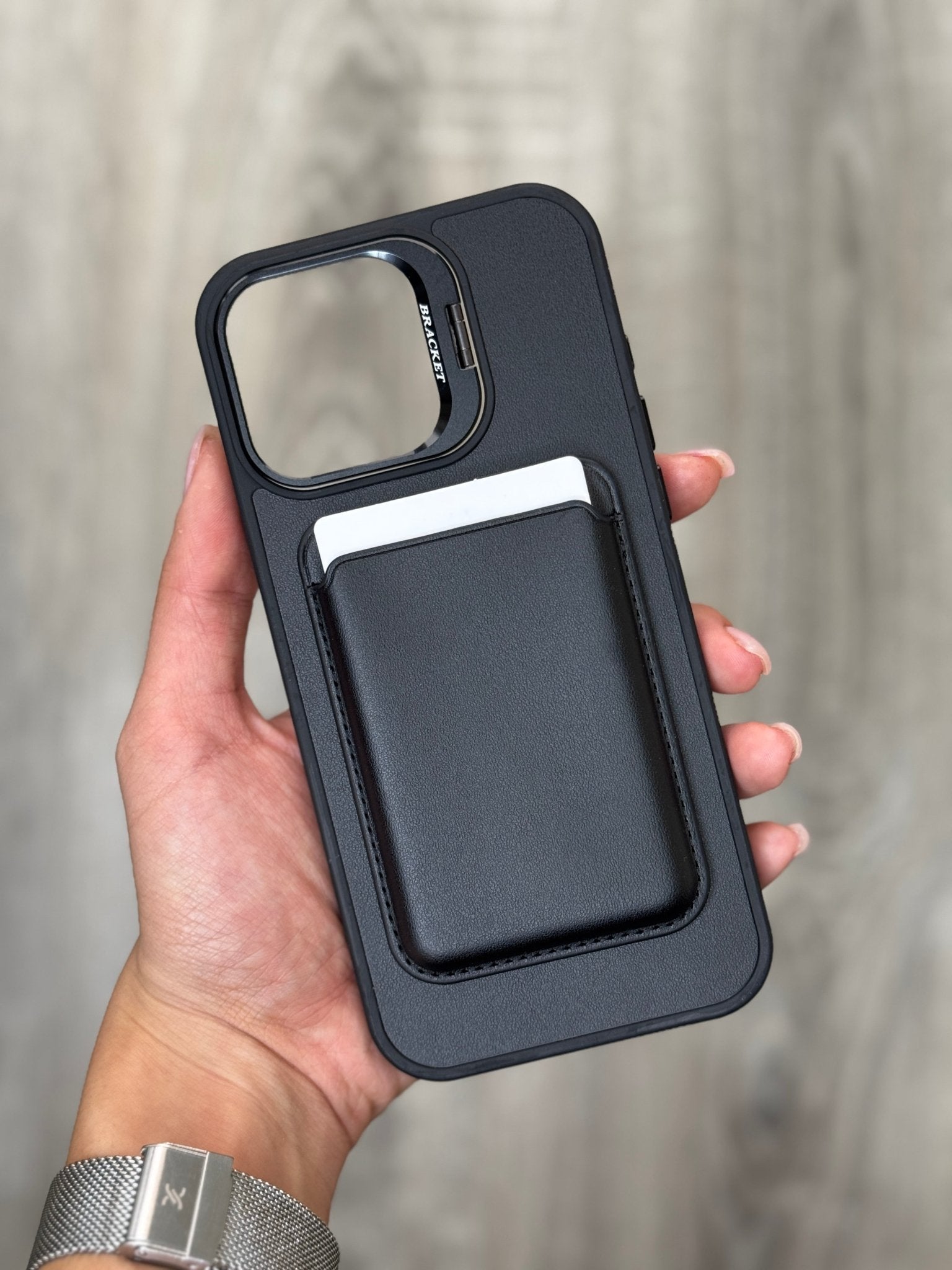 Black Wallet Phone Case with Card Holder - Zambeel