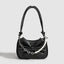 Black White PU Bow Handbags Autumn Winter Ladies Underarm Tote Bags Fashion Simple Pearl Chain Shoulder Bag Small Purse - Zambeel