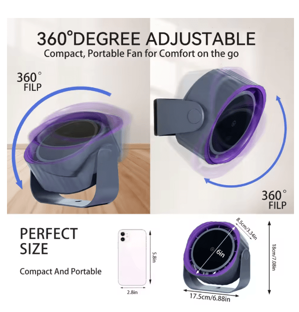 Bladeless Desk Fan with Digital Display - Zambeel