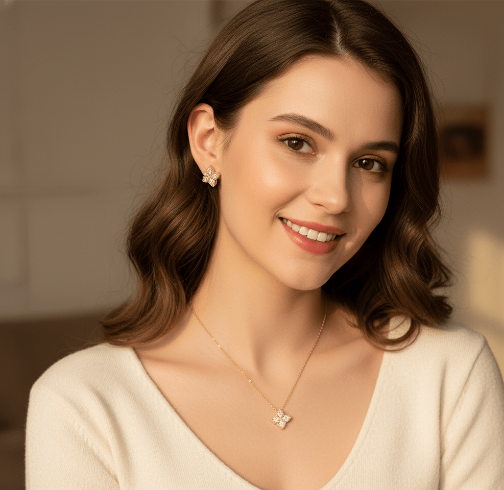 Blossom Petal Crystal Jewelry Set - Zambeel