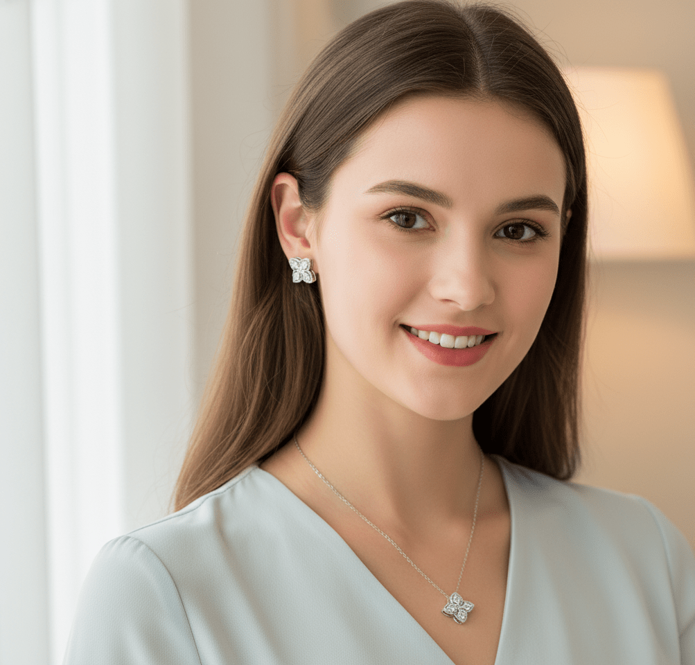 Blossom Petal Crystal Jewelry Set - Zambeel