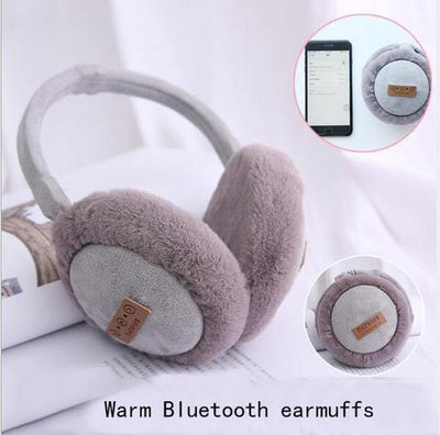 Bluetooth Earmuffs Headphones Warm Plush Earmuffs Ure Color Fashion Foldable Soft Simple Adjustable Winter Accessories - Zambeel