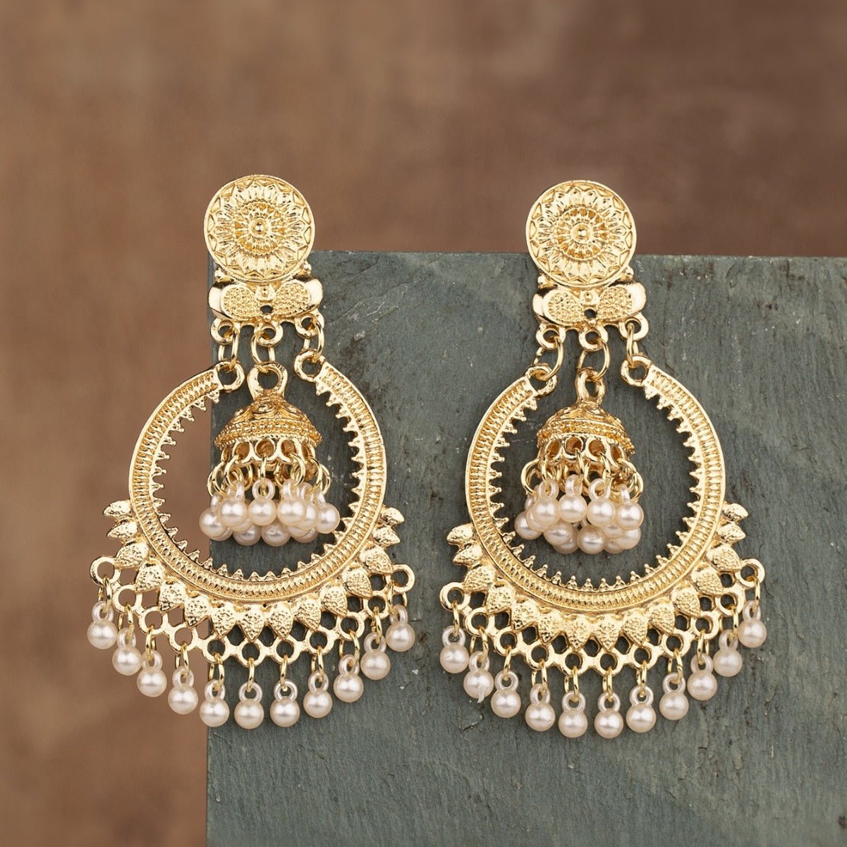 Bohemian Retro Ethnic Style Alloy Little Bell Shape Pendant Tassel Earrings - Zambeel