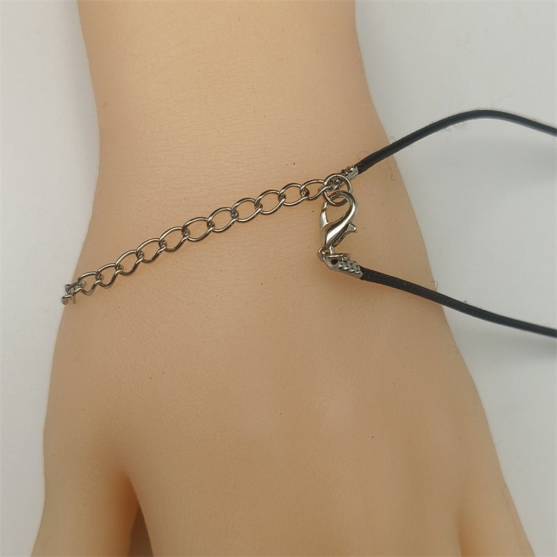 Bohemian Retro Style Black Braided Rope Leather Rope Wooden Bead Beaded Necklace - Zambeel