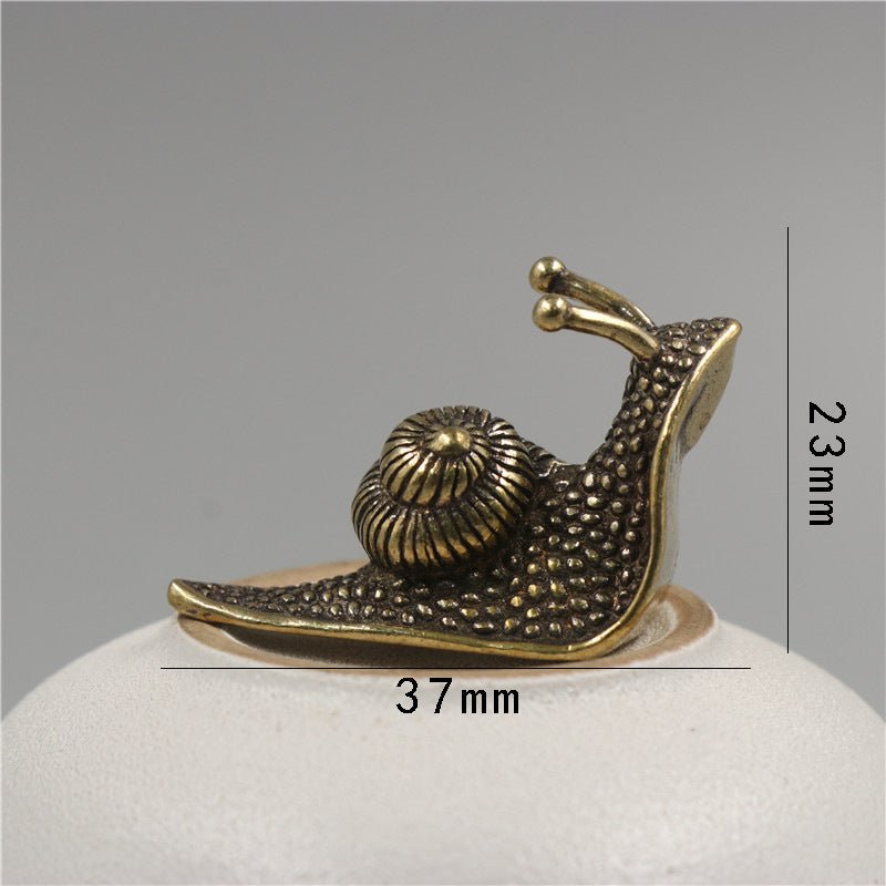 Brass Tea Pet Snail Decoration Pure Copper Paperweight Solid Core To Do Old Artifact - Zambeel
