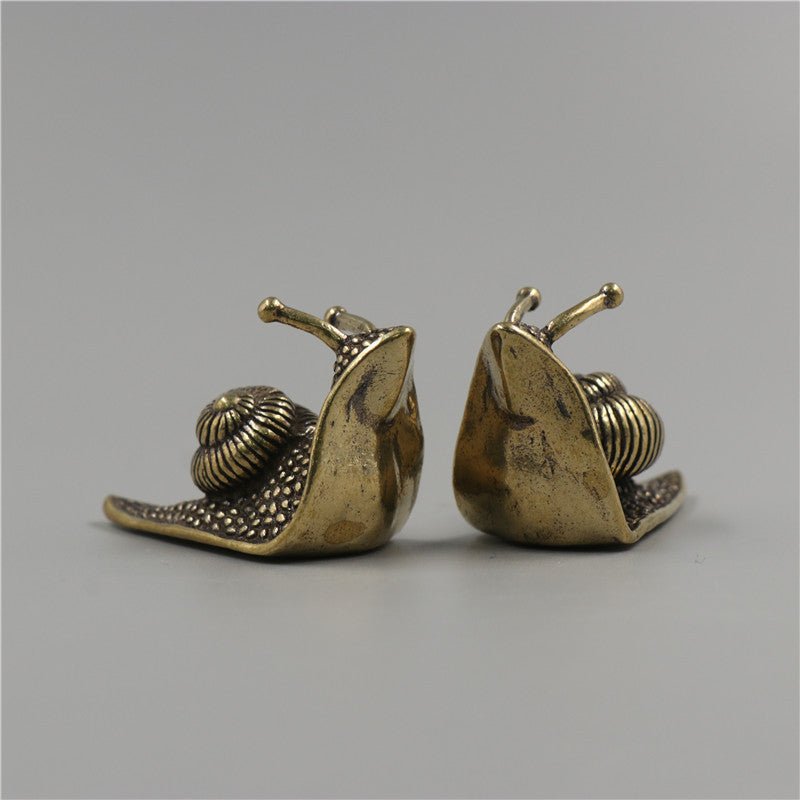 Brass Tea Pet Snail Decoration Pure Copper Paperweight Solid Core To Do Old Artifact - Zambeel