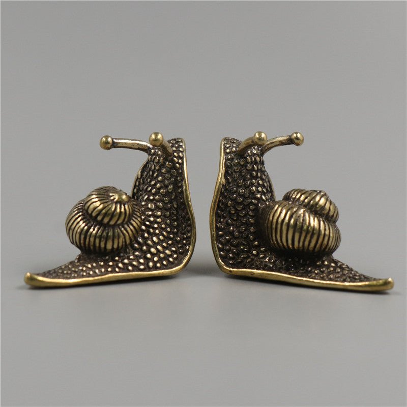 Brass Tea Pet Snail Decoration Pure Copper Paperweight Solid Core To Do Old Artifact - Zambeel