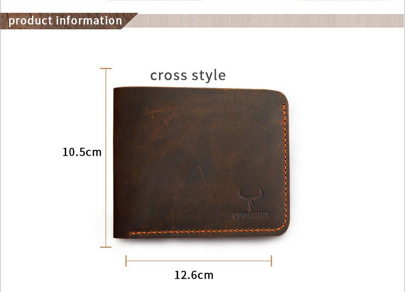 Business Fashion Men Retro Short Wallet - Zambeel