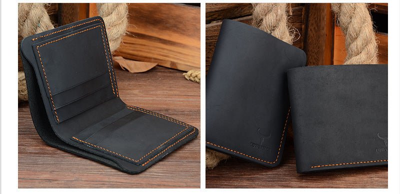 Business Fashion Men Retro Short Wallet - Zambeel