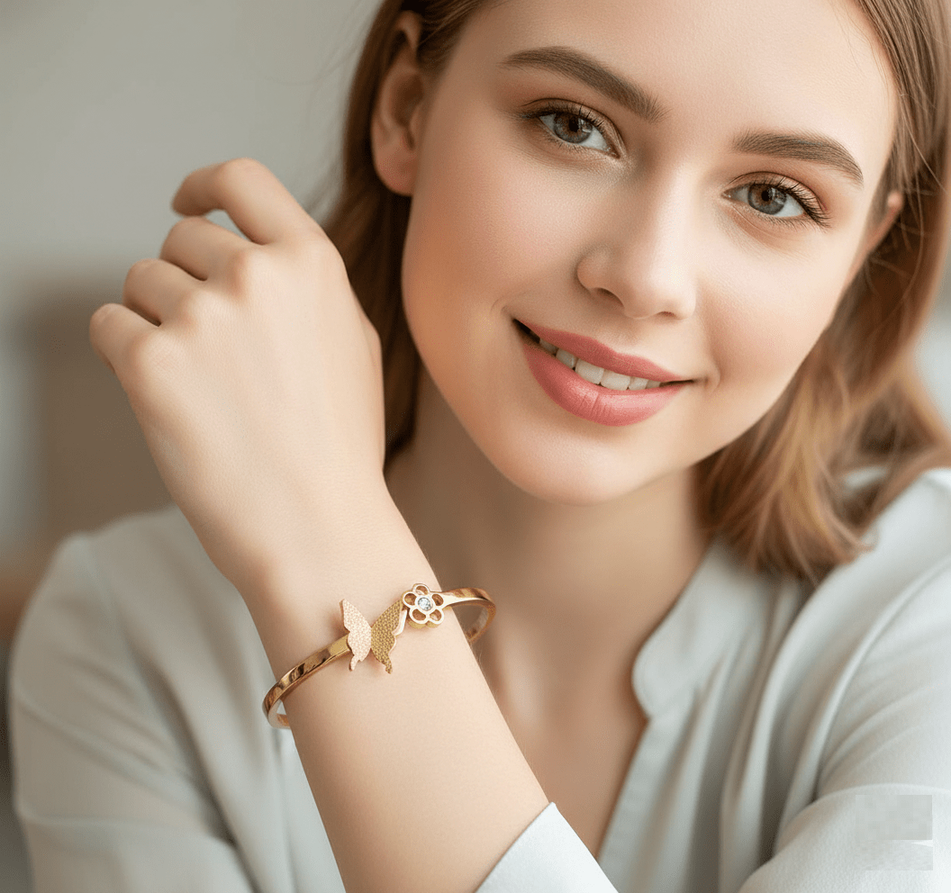 Butterfly & Blossom Harmony Bangle - Zambeel