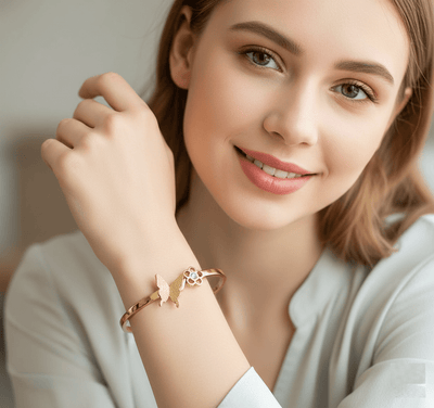 Butterfly & Blossom Harmony Bangle - Zambeel