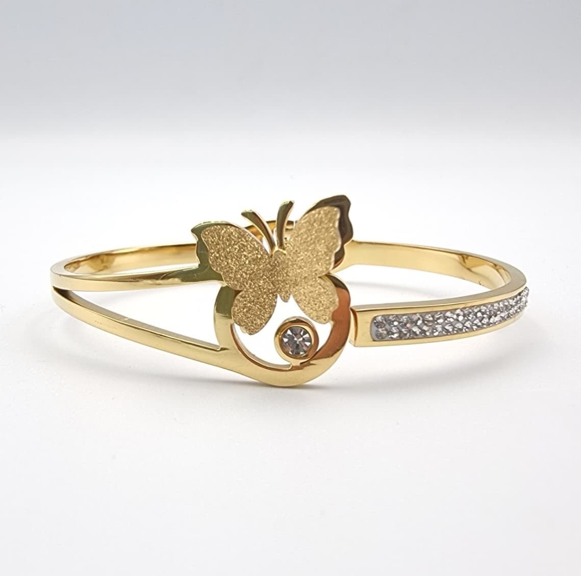 Butterfly Charm Crystal Bangle - Zambeel